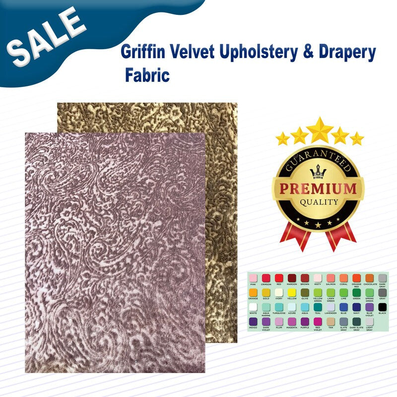 1 Yard Griffin Velvet Upholstery & Drapery Fabric Width: 54"