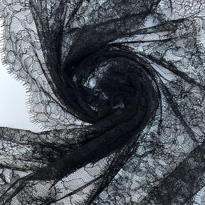 Black Floral Lace Polyamide Cotton