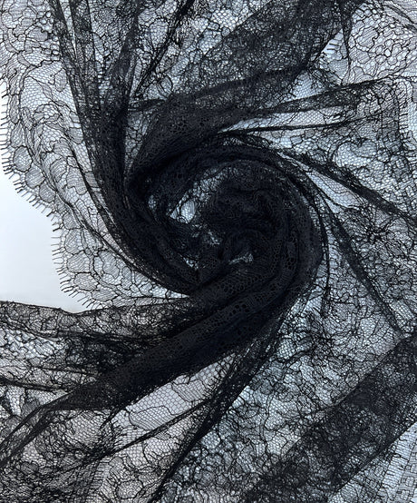 Black Floral Lace Polyamide Cotton