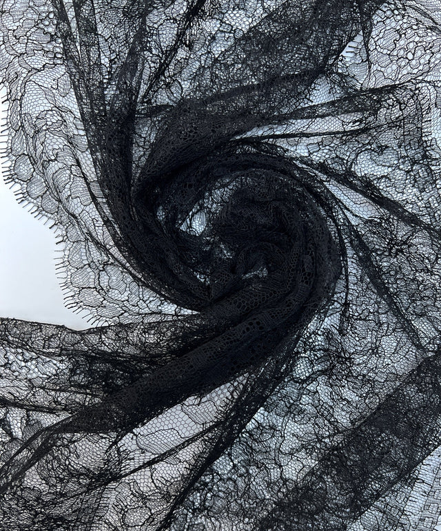 Black Floral Lace Polyamide Cotton