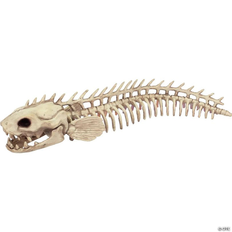 Skeleton Eel Halloween Prop for Spooky Display Scenes and Sets, showing a detailed skeletal bone design