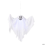 19 3/4" x 20 3/4" Hanging Light-Up Smiling Ghost Halloween Decoration