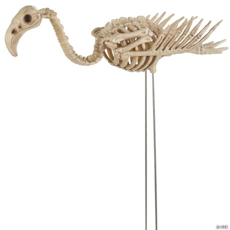 Flamingo Skeleton Halloween Outdoor Yard Decoration for Display, showing a detailed skeletal bone design