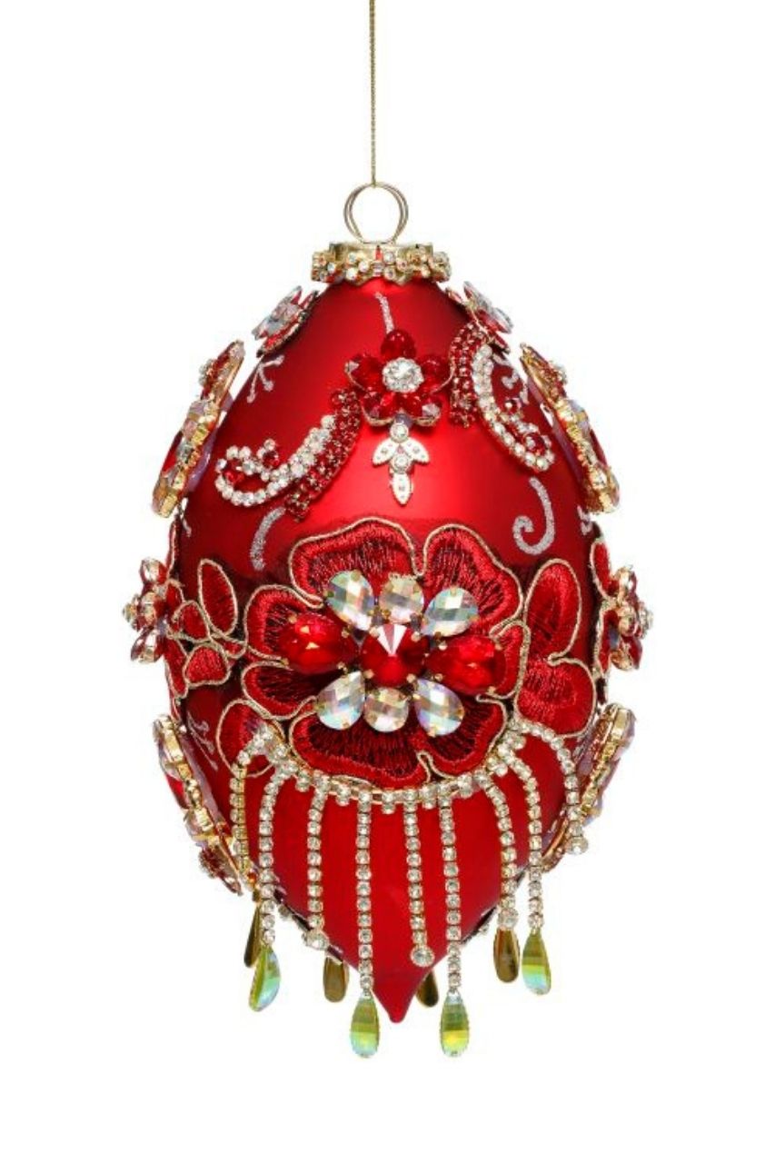 8" King's Jewel Finial Ornament, Red - Mark Roberts