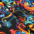 Flourish Fantasy Nylon Spandex Fabric - Multi-Color Floral Print, 58/60" Width (1 Yard)