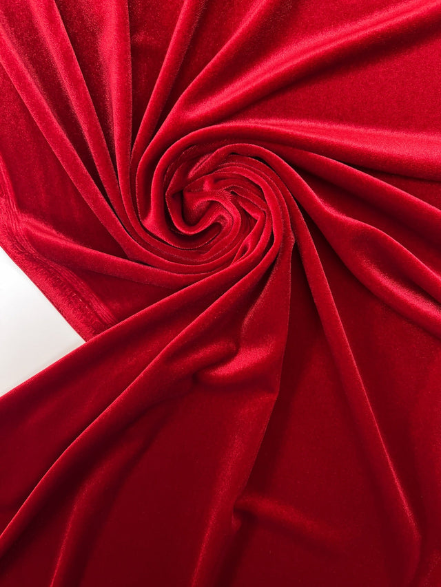 Red Velour Knitted Fabric