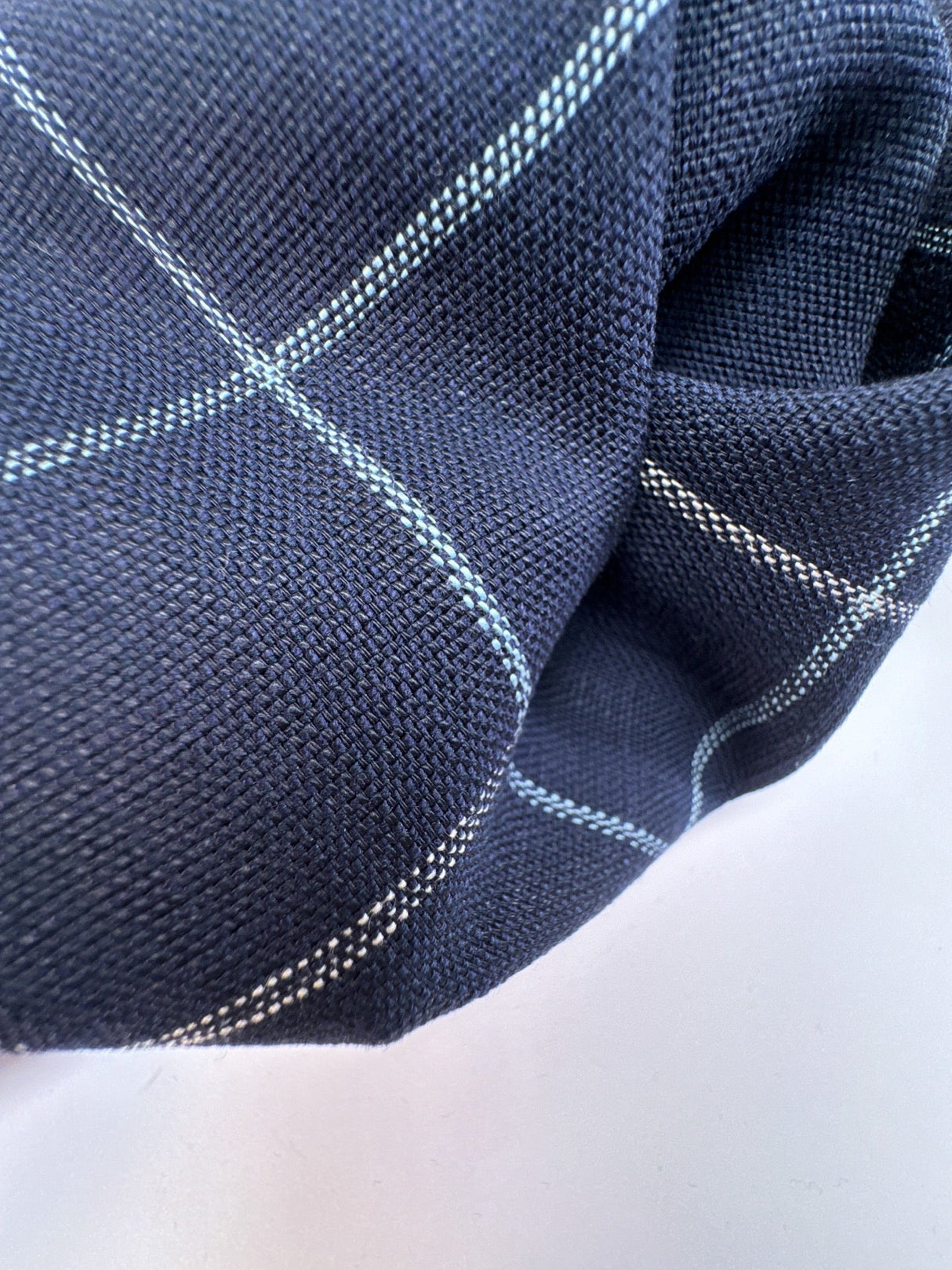 Viscose Blend Knit Checked Beige Blue
