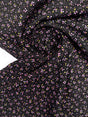 Virgin Wool Printed Black Pink Fabric