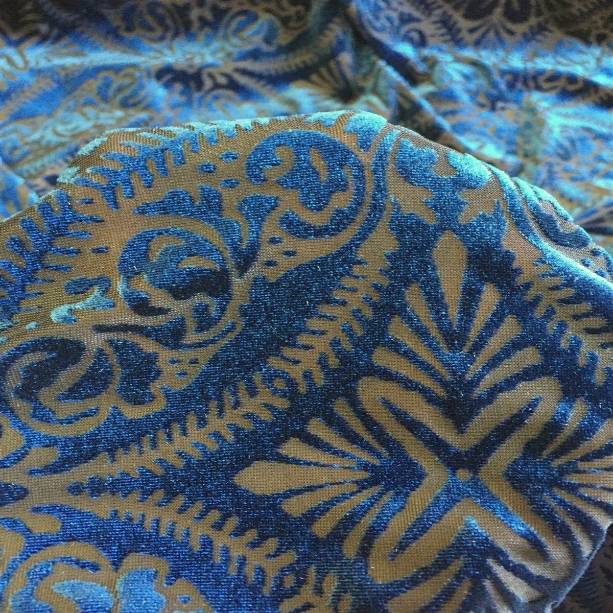 Lili Damask Burnout Stretch Velvet Fabric - Damask Burnout, 58" Width (1 Yard)