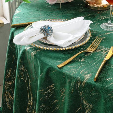Rectangular Holland Velvet Tablecloth 90x156 Emerald Green
