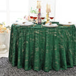 Round Holland Velvet Tablecloth 132" Emerald Green