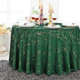 Round Holland Velvet Tablecloth 132" Emerald Green