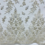 Beaded Lace Embroidered Mesh Gold Silver