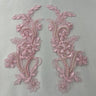 1 Pair Beaded & Corded Floral Lace Applique 9" x 2.5" Each Side
