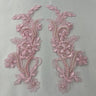 Beaded Corded Floral Lace Applique Pair