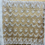 Embroidered Bridal Lace Ivory Silver