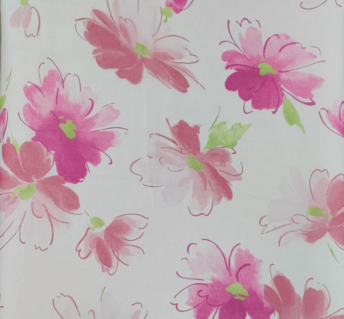 Hi Multi Chiffon Polyester Fabric - White/Coral/Green, 58/60" Width (1 Yard)