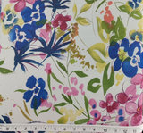Hi Multi Chiffon 100 Percent Polyester Fabric - Ivory/Pink, 58/60" Width