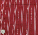Rayon Twill Yarn Dyed Stripe 1D1041 Rayon Fabric - Burgundy Stripe, 54/55" Width (1 Yard)