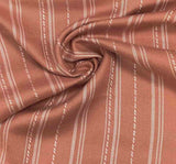 1 Yard Soft Rayon Twill Yarn Dyed Stripe Fabric Rust For Apparel Projects 54/55 Inches Width