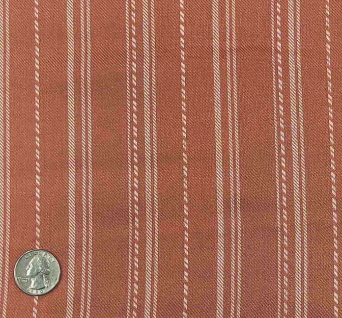 Rayon Twill Yarn Dyed Stripe 1D1041 Rust Rayon Fabric - Rust Stripe, 54/55" Width
