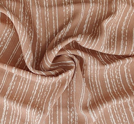 Rayon Crinkle Rayon Fabric - Taupe/Ivory Crinkled Texture, 50/52" Width