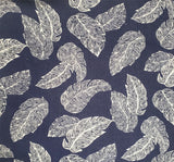 1D1057 Rayon Crinkle Fabric - Navy Ivory, 50/52" Width (1 Yard)