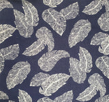 1 Yard Rayon Crinkle Navy Ivory Woven Fabric, Lightweight Drapey 50/52? Wide 100% Rayon