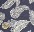 1D1057 Rayon Crinkle Fabric - Navy Ivory, 50/52" Width (1 Yard)