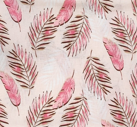 1D1243 Rayon Linen Fabric - Pink/Mustard, 53/54" Width