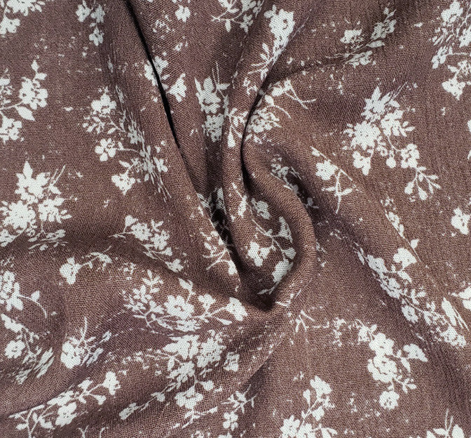 1D1274 Rose Rayon Crinkle Fabric - Rose, Textured Crinkle, 50/52" Width (1 Yard)