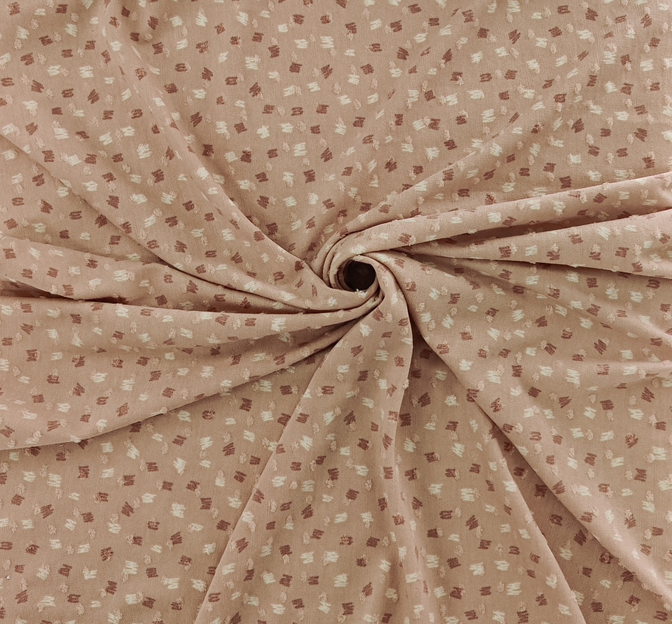 T/R Knit Dot 1D1383 Polyester Rayon Fabric - Pastel Coral Dot, 60/62" Width