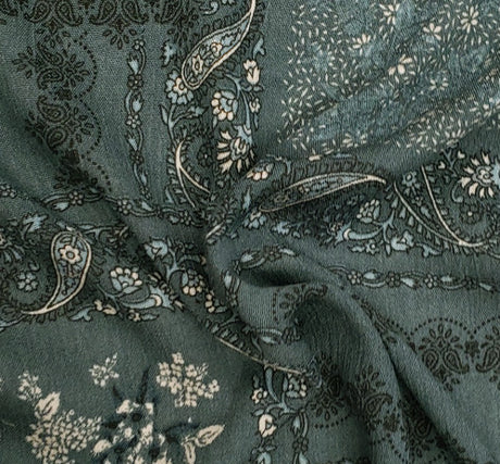 Rayon Crinkle 1D1478 Agave Green Rayon Fabric - Agave Green Crinkle Texture, 50/52" Width (1 Yard)