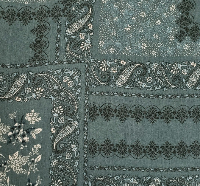 Rayon Crinkle 1D1478 Agave Green Rayon Fabric - Agave Green Crinkle Texture, 50/52" Width (1 Yard)