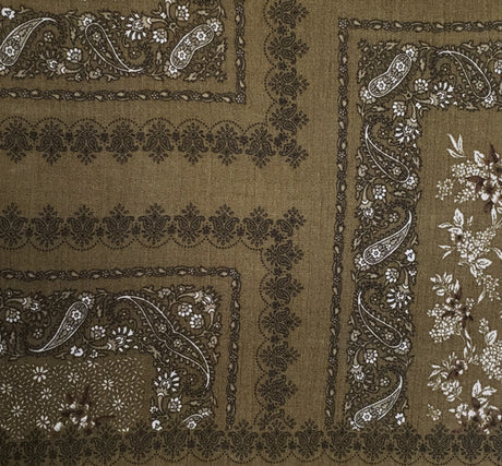 Rayon Crinkle 1D1478 Rayon Fabric - Military Olive, Crinkle Texture, 50/52" Width (1 Yard)
