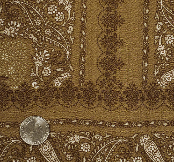 Rayon Crinkle 1D1478 100 Percent Rayon Fabric - Mustard Gold, Crinkle Texture, 50/52" Width