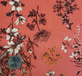 1 Yard Coral Rayon Crinkle Fabric 50/52" Wide Comfortable Woven