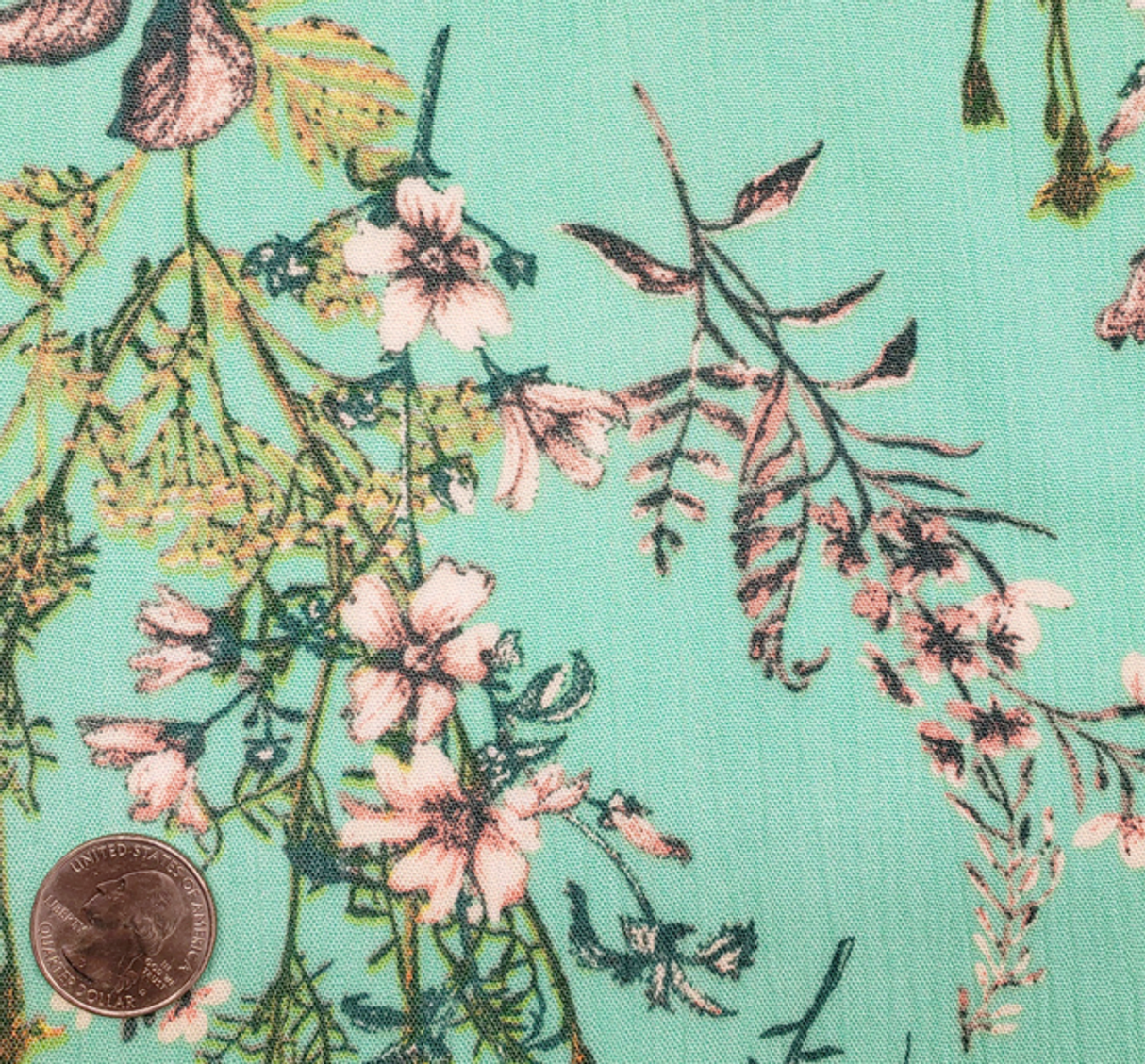 1 Yard Comfortable 50/52" Apparel Fabric Rayon Crinkle Fabric in Mint