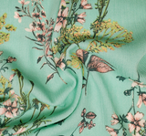 1 Yard Mint Rayon Crinkle Fabric Soft Lightweight Drapey Material for Dresses Tops Skirts 50/52 Inch Width