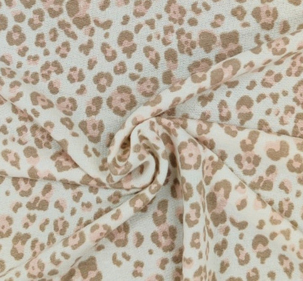 1 Yard Ivory or Blush or Mocha French Terry Knit Fabric Soft Stretch Apparel 58/60 Inches Wide