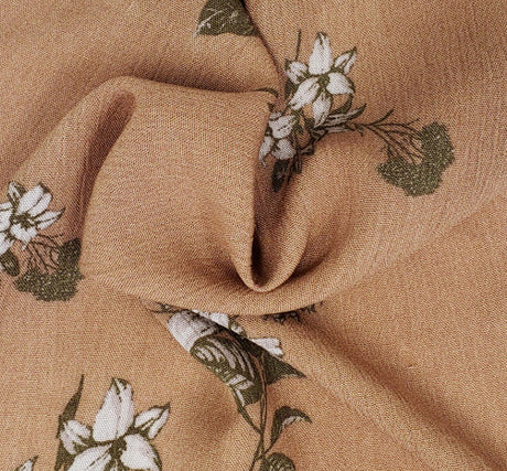 1D1555 Sandstone Rayon Crinkle Fabric - Sandstone, Textured Crinkle, 50/52" Width (1 Yard)