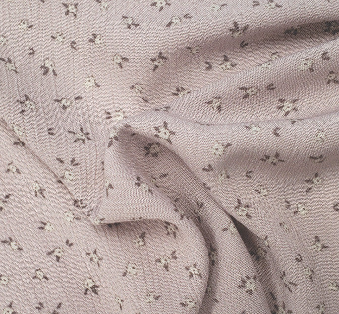 1D1614 Rose Dust 100 Percent Rayon Fabric - Crinkle Texture, 50/52" Width (1 Yard)