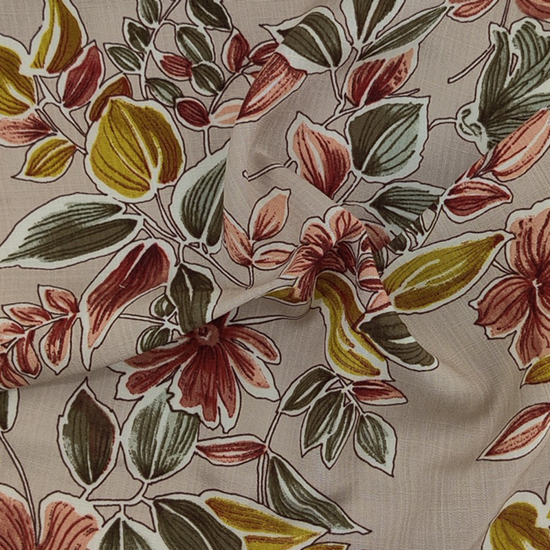 1 Yard Cement Rayon Slub Fabric Soft Breathable Material for Casual Dresses Shirts Width 55/56"