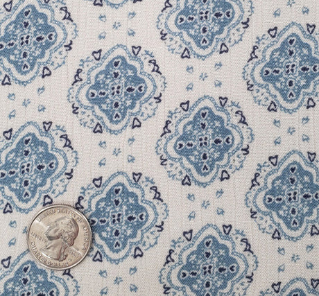 1D1724 Denim Blue Rayon Crinkle Fabric - Denim Blue Textured Crinkle, 50/52" Width (1 Yard)