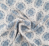 1D1724 Denim Blue Rayon Crinkle Fabric - Denim Blue Textured Crinkle, 50/52" Width (1 Yard)