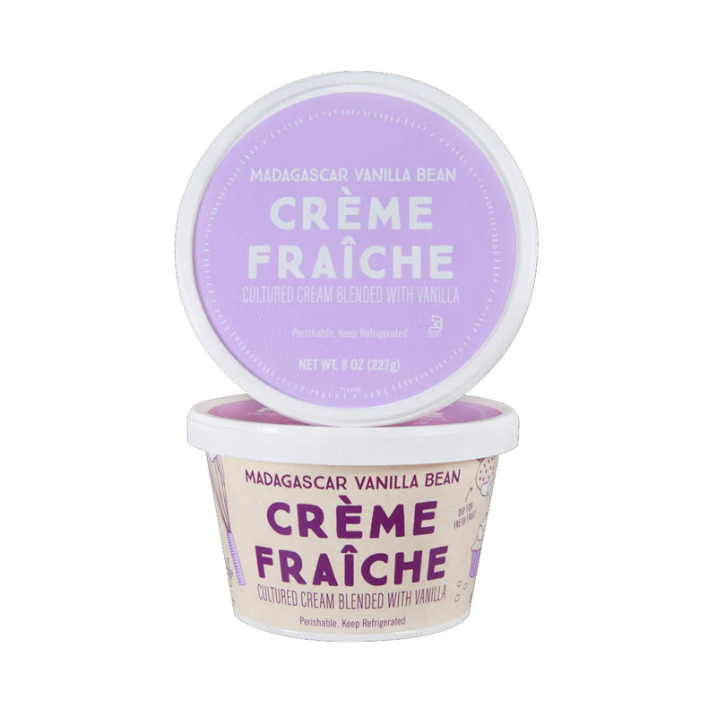 Madagascar Vanilla Bean Crème Fraîche Sweet Cultured Cream Dessert Topping