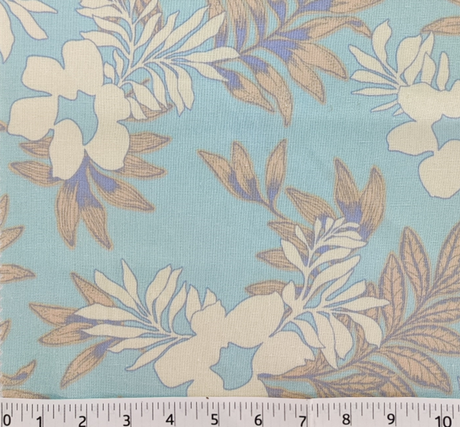 1 Yard Wide 51/53" Apparel Rayon Linen Blend Fabric Blue Glow Color