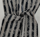 Poly Jacquard Spandex Fabric - Black/Ivory Foil Jacquard, 58/60" Width