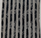 Poly Jacquard Spandex Fabric - Black/Ivory Foil Jacquard, 58/60" Width