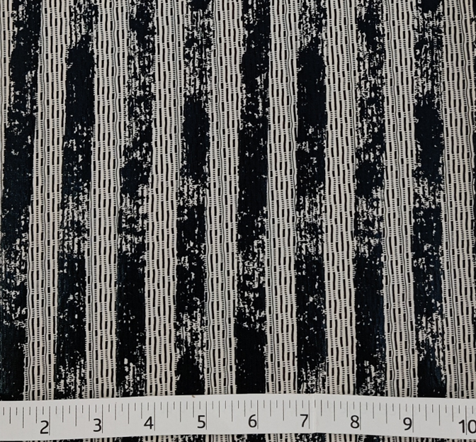 Poly Jacquard Spandex Fabric - Black/Ivory Foil Jacquard, 58/60" Width
